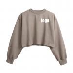 Drop Shoulder Slogan Embroidery Sweatshirt Customized Labels 100% Cotton for sale