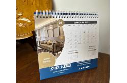 China CDR PSD Desk Art Paper Calendar Stitching Binding PU Leather supplier