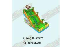 China Forest Animals Inflatable Monkey Slide With Palm Trees supplier