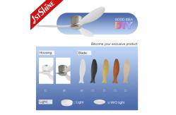 China Low Profile Flush Mount Fancy Plastic Blades Commercial App-Controlled LED Ceiling Fan supplier