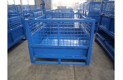 China 2 - 4 Layers Foldable Wire Mesh Pallet Cage For Warehouse Storage supplier