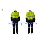 Two Tones Hi Vis Yellow Navy Blue 350gsm Fire Retardant Suit for sale