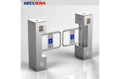 China Pedestrian Automatic Sliding Security Entrance Control Swing RFID Turnstile Barrier Gate supplier