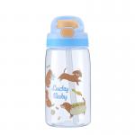 Eco Friendly Plastic Straw Cup 480ml Kids' Reusable Plastic Water Cup With Straw