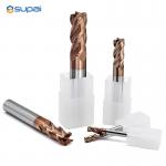 Tungsten Carbide Corner Radius 55HRC 4 Flutes End Mills AlTiSiN Coating for sale