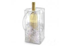 China Non Toxic Clear PVC Packaging Bags , Wine Packaging Ice Cube Pouch With Handle supplier
