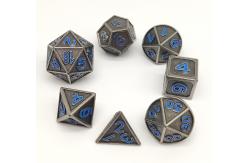 China Metal KTV Gaming Dice Set , Hand Pouring Polyhedral 7 Die Set supplier