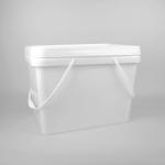 White PP 20L 5 Gallon Square Plastic Buckets With Seal Lid for sale