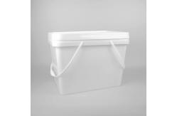 China White PP 20L 5 Gallon Square Plastic Buckets With Seal Lid supplier