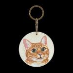 Realistic Ginger Cat Keychain - Hand-Embroidered Fur Details + Rust-Proof Ring + Purrfect Gift for Cat Lover for sale