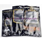 Customized black cigar tobacco moisturizing zipper bag with transparent window for sale