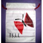 Small Recyclable White Plastic Drawstring Bags with Flower Printed For Underwear