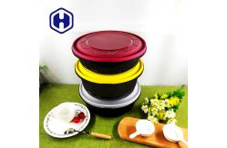 China 1100ml  Fruit Lunch Fried Chicken Plastic Salad Bowl With Lid Custom Printing supplier