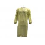 PE+PP 50GSM Yellow Breathable Anti Static Disposable Medical Clothing With Rib-knitted Cuffs The Same Color Threads for sale
