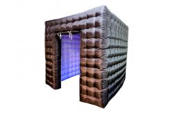 China Inflatable Led 360 Photo Booth Enclosure Golden Inflatable Photo Booth With Camera supplier