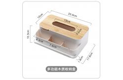 China Removable White Plastic Tissue Box Cover PS Rubber Wood supplier