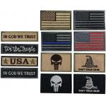 Iron On Backing USA Flag Patch Military Embroidery Patch Heat Cut Border for sale