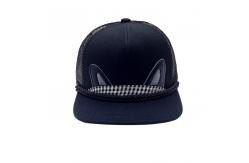 China Blank 6 Panel Toddler Flat Bill Hat , Flat Brim Trucker Hat Eco Friendly supplier