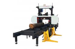 China Gasoline Engine Band Saw Horizontal Wood Cutting Automatic Portable Sawmill supplier