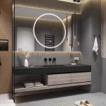 Plywood Bathroom Vanity Units , slate Countertop  Floating Vanity Cabinet