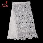 2019 Hot White Cotton Fabrics Embroidered Lace Fabric For Bridal for sale