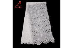 China 2019 Hot White Cotton Fabrics Embroidered Lace Fabric For Bridal supplier