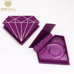 Cardboard Makeup Cosmetic Packaging Boxes Purple Glitter for False Eyelashes for sale