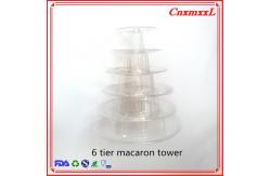 China French 6 Tier Macaron Tower Stand Round Clear Plastic Cupcake Stand supplier
