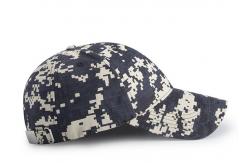 China 6 - panel Canvas Waterproof Buttonhole Army Camo Cap / Front Curved Baseball Cap supplier