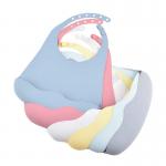 Silicone Newborn Waterproof Bibs Child Infant Feeding Bib Set Grey for sale