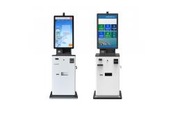 China Self Service Ticket Vending Kiosk Cash Payment Coin Validator 24 inch supplier