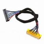 Black LVDS Cable with AWG26-28 Wire Gauge and 105C Rated Temperature for sale