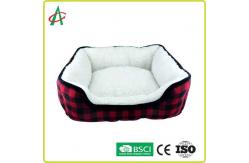 China Rectangle Fluffy Dog Blanket , CPSC Soft Pet Bed With Anti Slip Bottom supplier