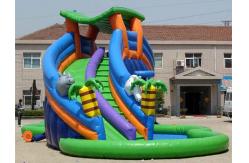 China 2018 Hot Sale Inflatable Bear Water Slide With Double Lanes With Pool supplier