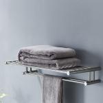 Stainless Steel 304 Towel Shelf Holder Wall Mount OEM Hotel Bathroom Towel Rack for sale