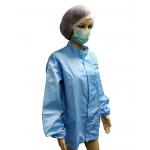 Antistatic Jackets Cleanroom Apparel 5mm Grid Polyester YKK Zip With Logo Printing for sale