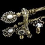 1.0mm Muslim Style Head Russia Metal Curtain Rods for sale