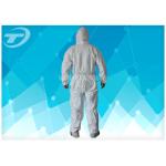 Anti - Acid White Disposable Coverall Suit Microporous Film Laminated Fabric for sale