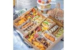 China Kraft Picnic Box with Window 3-Compartment Eco-Friendly Packaging supplier