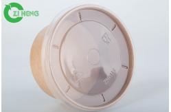 China Food Grade Kraft Disposable Paper Recyclable 12oz Soup Bowls With PP White Lids supplier