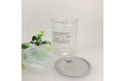 China Aluminum Pull Tab Lid Clear Plastic Cylinder Containers/Food Packaging Canister supplier