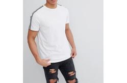 China White Trendy Oversized T Shirts O Neck Classic Contrast Stitching Design supplier
