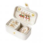 Customizable Pearlescent White Mini Travel Jewelry Organizer Box Small Portable Storage Case 9.5*5*5cm for sale