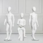 White Full Body Child Mannequin FRP For Clothing Display Show Window for sale