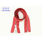 High End High Polished Metal Separating Zipper Red Tape Customized For Coveralls
