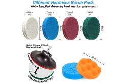 China 20pcs Premium Drill Brush Scrub Pad Sponge With Extend Long Attachment supplier