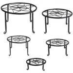 Modern Design Black Iron Plant Stand for Indoor Outdoor Plants 5mm Thickness Rustproof for sale