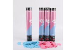 China 30cm Pink confetti cannons for sale, gender reveal confetti cannon supplier
