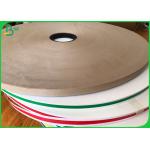 Food Grade Paper Roll Solid Black / Solid Green 15MM Width Slit Kraft Paper For Straw Material for sale