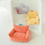 Autumn Winter Striped Dog Sofa Bed Removable Washable Pet House Soft Cushion for sale